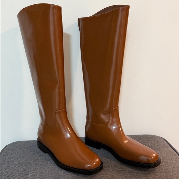 NWT Everlane Knee-High Leather Riding Boots Size 8 Brown - Picture 6 of 12